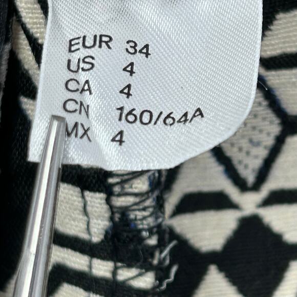 VTG 8 Divided 80s Skirt Mini Women Sz4 Native American Print Artsy Sturdy Cream - Picture 5 of 9